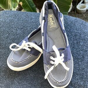 Keds Navy and White Striped Canvas Casual Sneakers